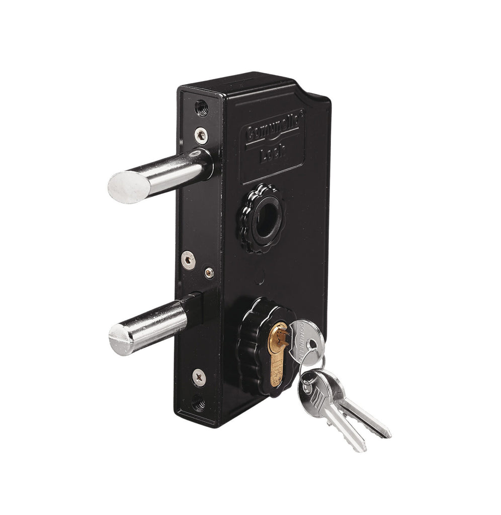 73-10 Comunello series lock for side hung gates (black finish)