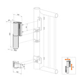 Locinox Tiger compact hinge & gate closer (BK) RAL9005