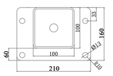 Aluminium 100mm x 100mm x 2400mm flanged post